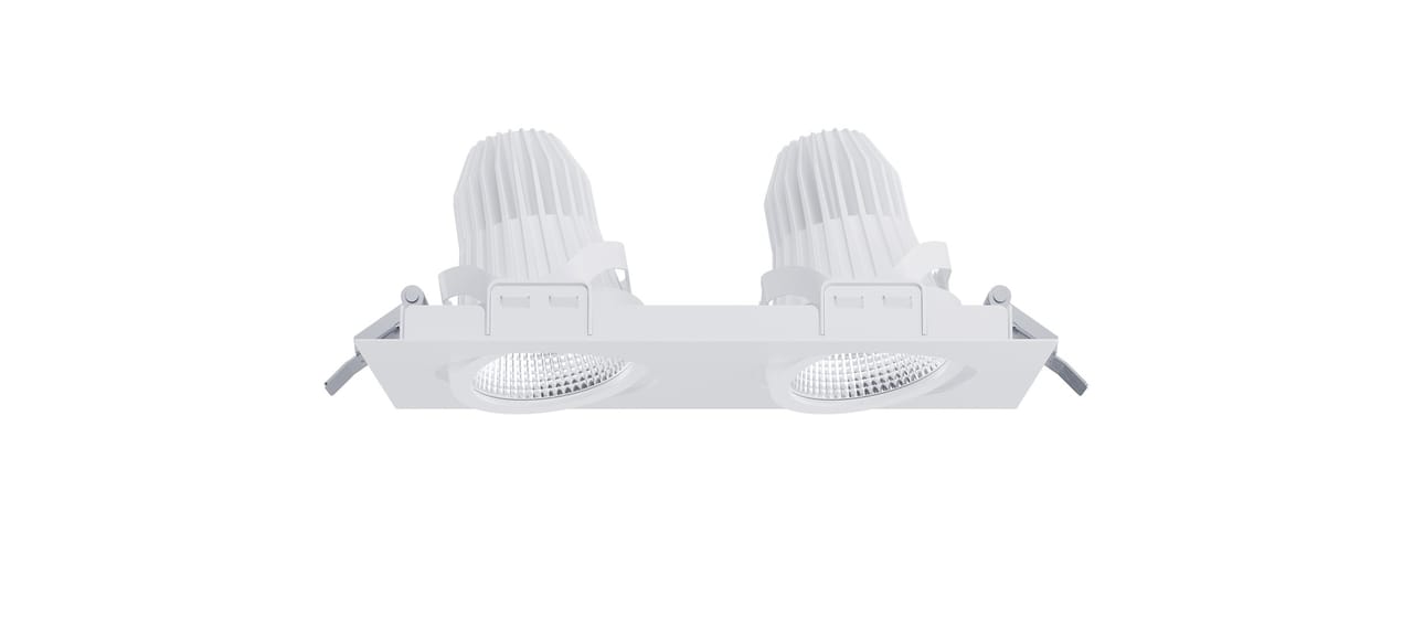 Touch Mini G2 Gimble Spun Refl 2 spot Square White