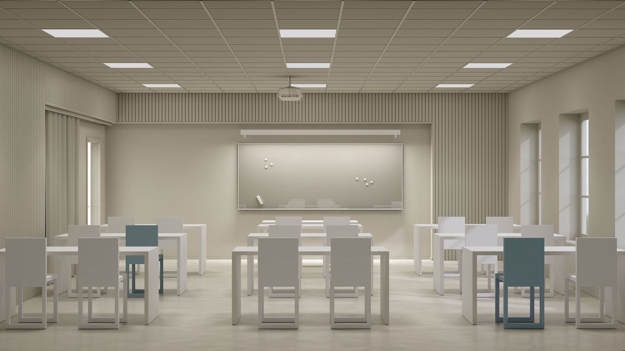 Classrooms with recessed lighting