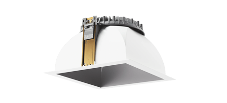 Pleiad G4 recessed square reflector metallic matte white