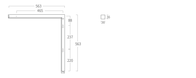 Notor 36 Ceiling Corner Left Start Cont Opal