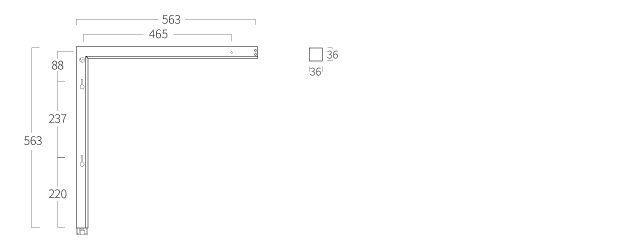 Notor 36 Ceiling Corner Right Cont Opal