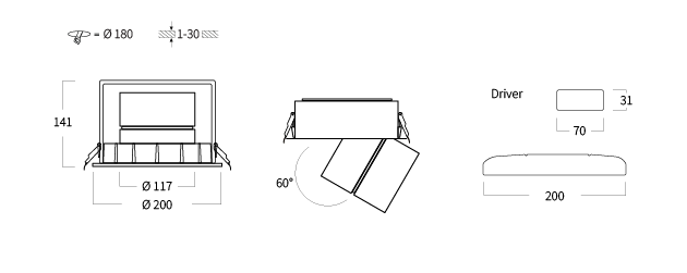 Touch Midi G2 Recessed Round On/Off DALI