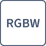 With RGBW can all colours provides by mixing light from red, green, blue and white LEDs. 