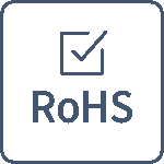 The luminaire complies with the RoHS directive, which restricts the use of hazardous substances.